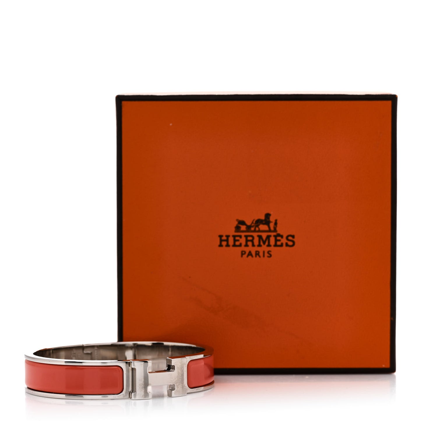 Enamel Narrow Clic Clac H Bracelet GM Rose Patch