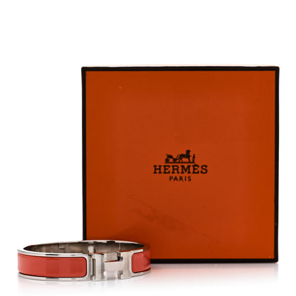 Hermes Enamel Narrow Clic Clac H Bracelet GM Rose Patch 5 of 5