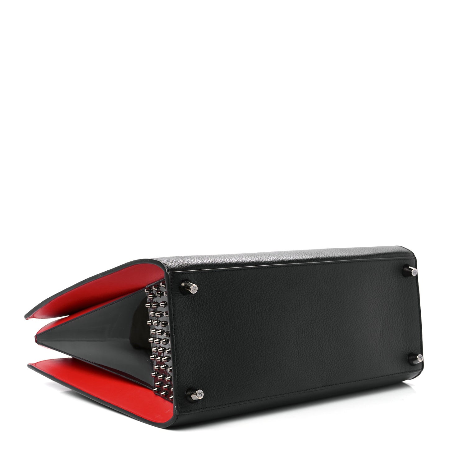 Calfskin Patent Studded Large Paloma Black