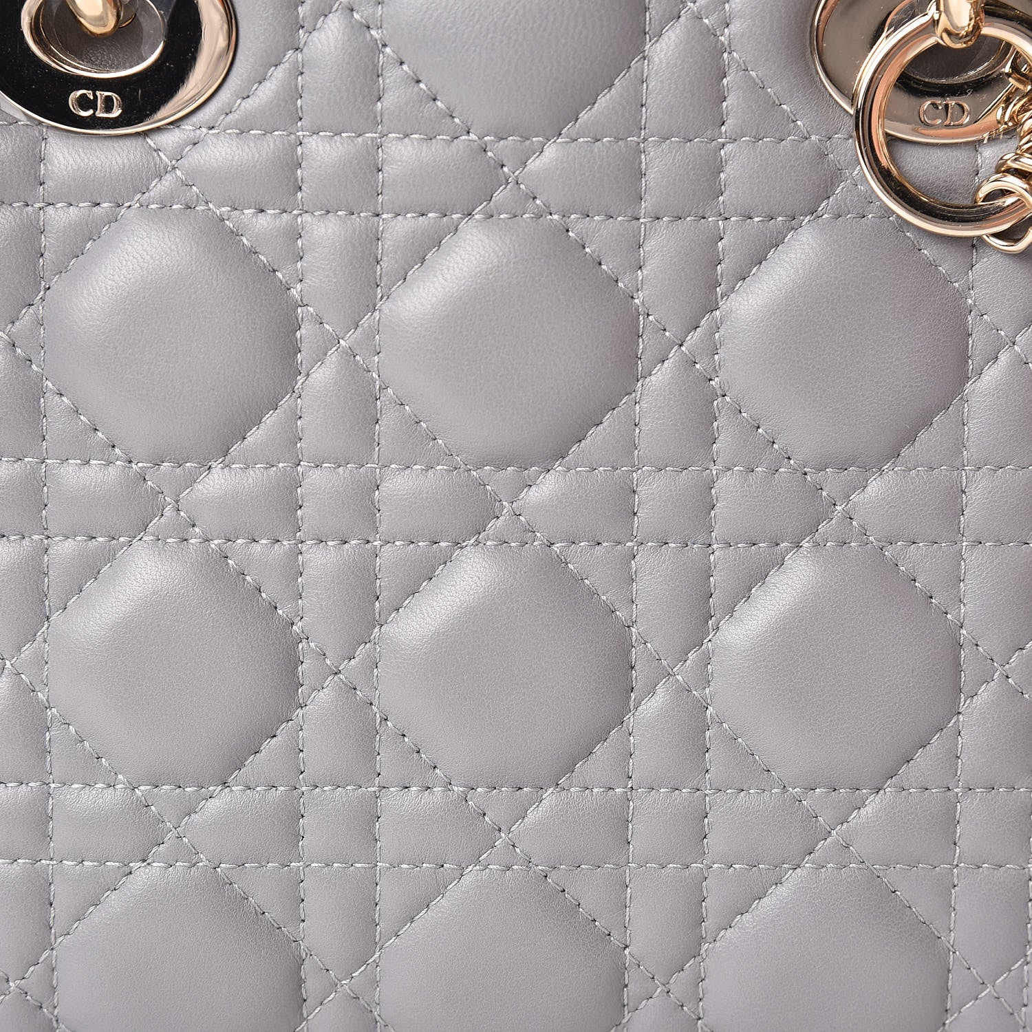 Christian Dior Lambskin Cannage Small My Lady Dior Gris 8 of 12
