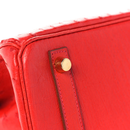 Hermes Ostrich Birkin 30 Rouge Vif 7 of 33