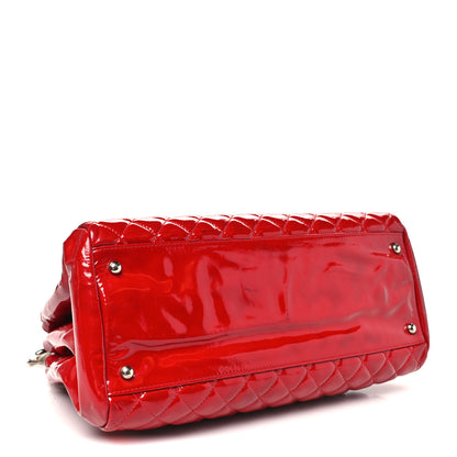 Chanel Patent Quilted Large Just Mademoiselle Bowling Bag Red 4 of 13