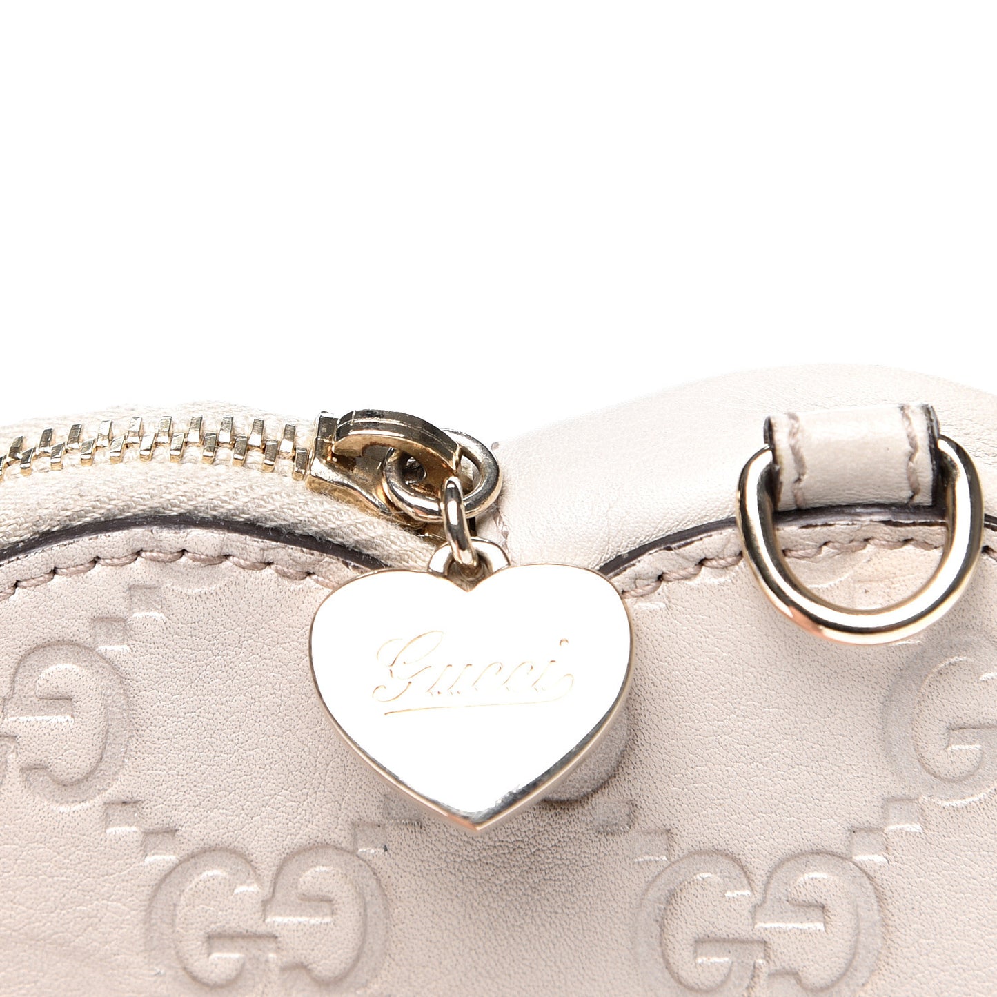 Guccissima Heart Coin Purse White