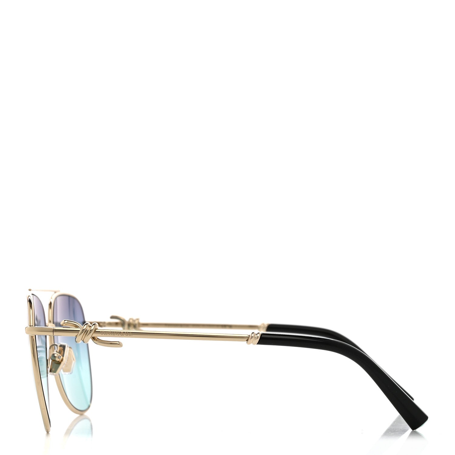 Tiffany Metal Knot Aviator Sunglasses TF3116 Pale Gold 3 of 9