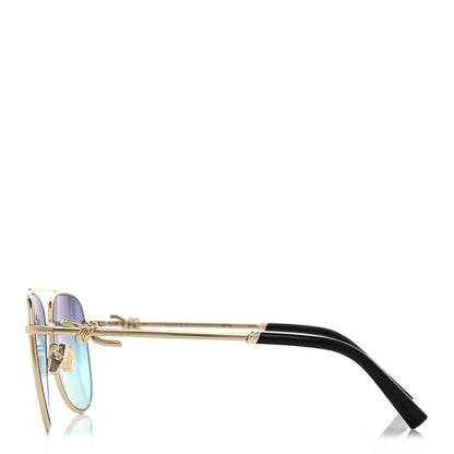 Tiffany Metal Knot Aviator Sunglasses TF3116 Pale Gold 3 of 9