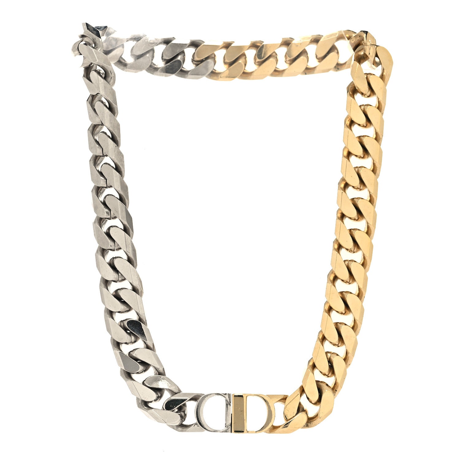 Christian Dior Metal Danseuse Etoile Chain Choker Necklace Gold Silver 3 of 5