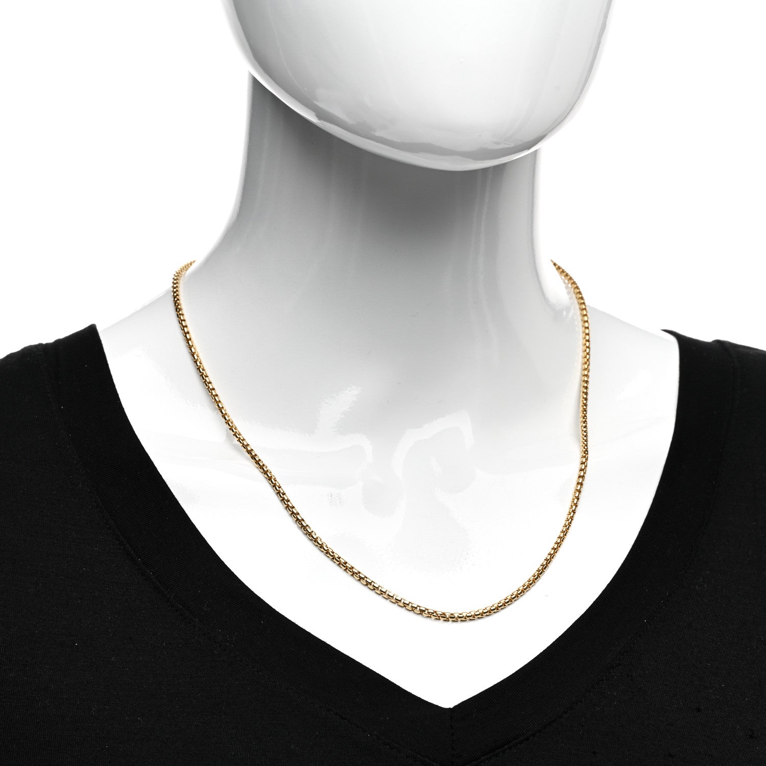 David Yurman 18K Yellow Gold 2.5mm Box Chain Necklace 20" 2 of 4