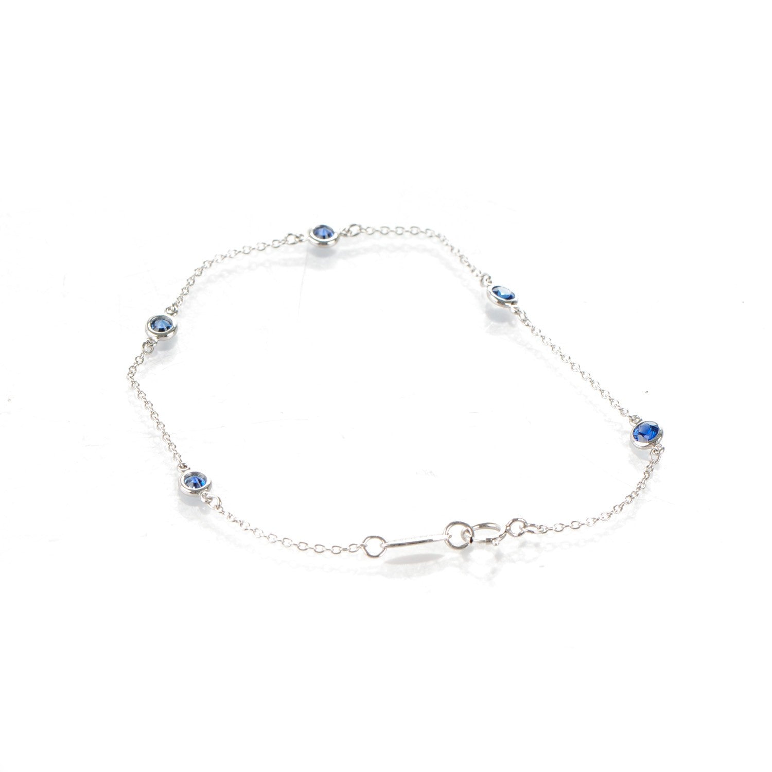 Tiffany Platinum Blue Sapphire Elsa Peretti Color By The Yard Bracelet 3 of 6