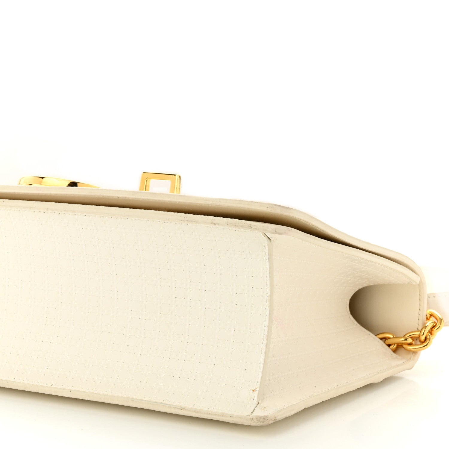 Christian Dior Patent Micro-Cannage 30 Montaigne Chain Flap Bag White 9 of 9