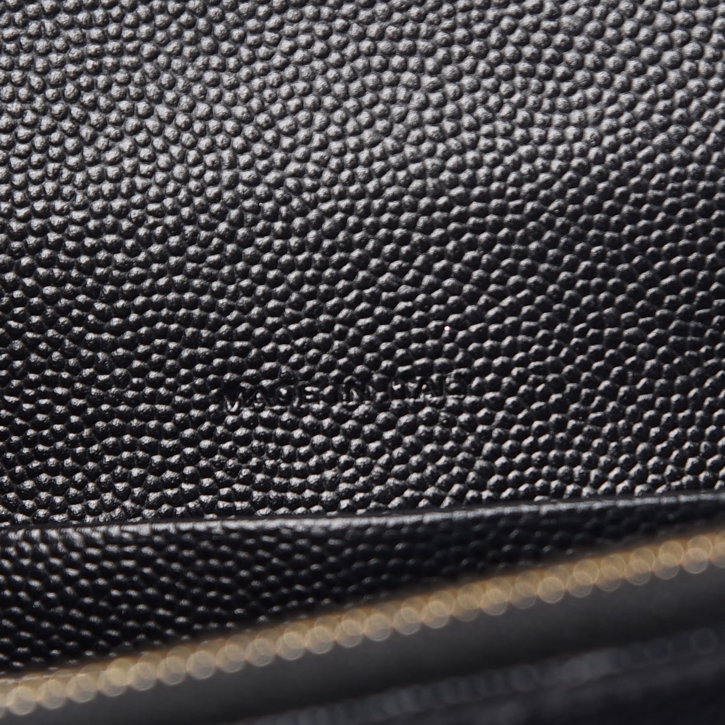 Grain De Poudre Matelasse Chevron Monogram Envelope Chain Wallet Black
