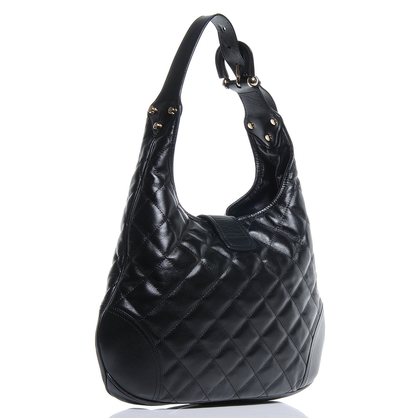 Leather Quilted Brook Hobo Black