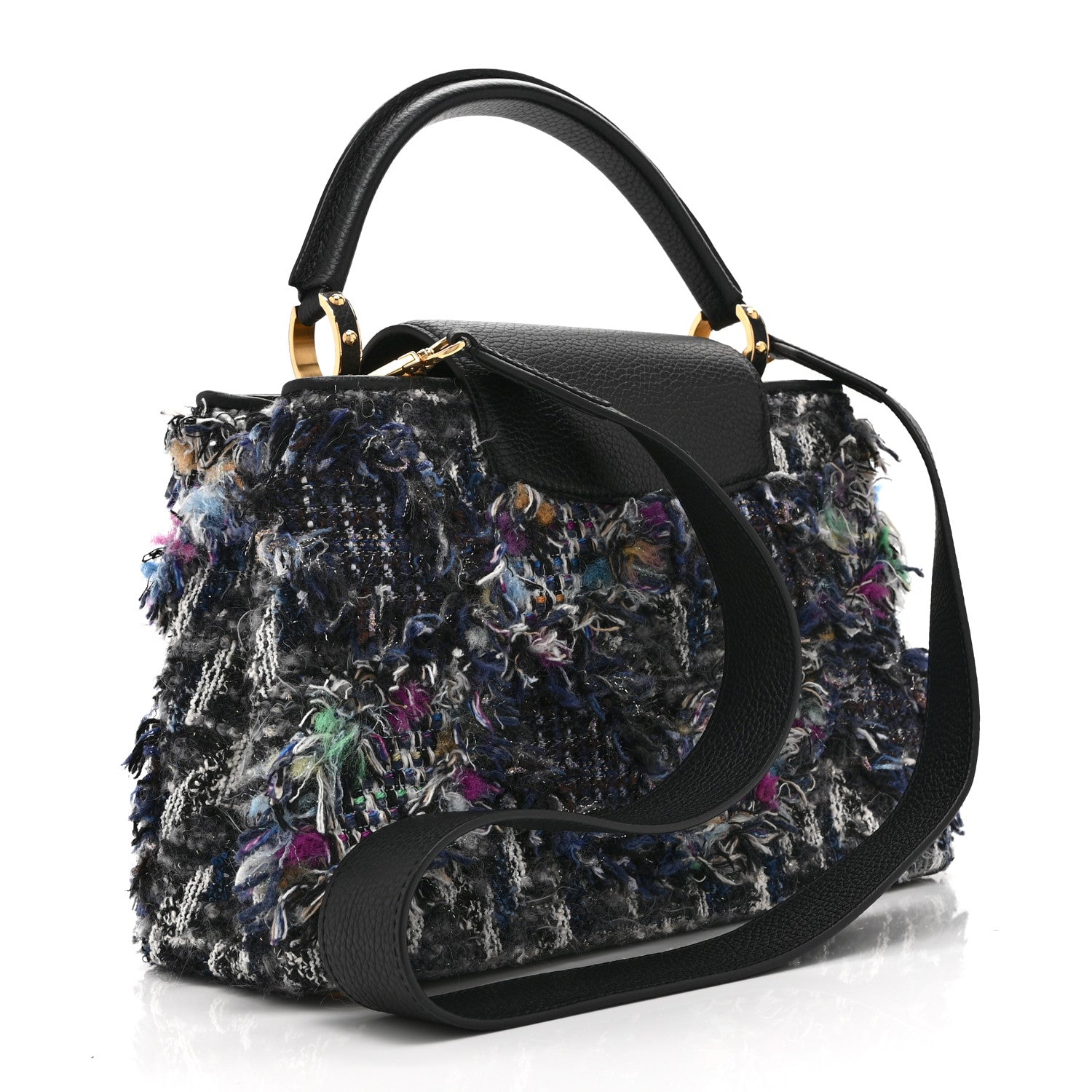 Louis Vuitton Tweed Calfskin Capucines MM Multicolor 3 of 9