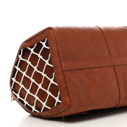 Louis Vuitton X NBA Ball Grain Cowhide Monogram Embossed Keepall 55 Brown 6 of 8