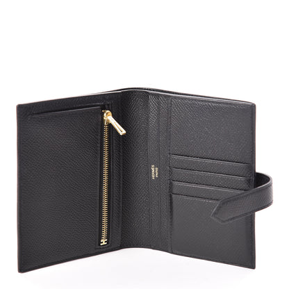 Hermes Epsom Bearn Compact Wallet Black 5 of 8