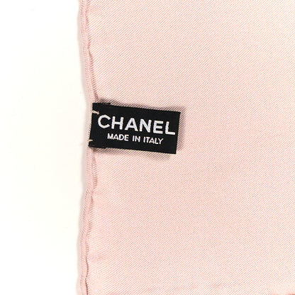 Chanel Silk CC Logo Square Scarf Light Pink Multicolor 3 of 3