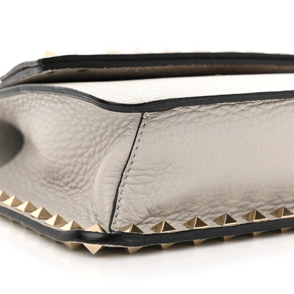 Valentino Garavani Pebbled Calfskin Rockstud Side Slip Crossbody Pastel Grey 7 of 12