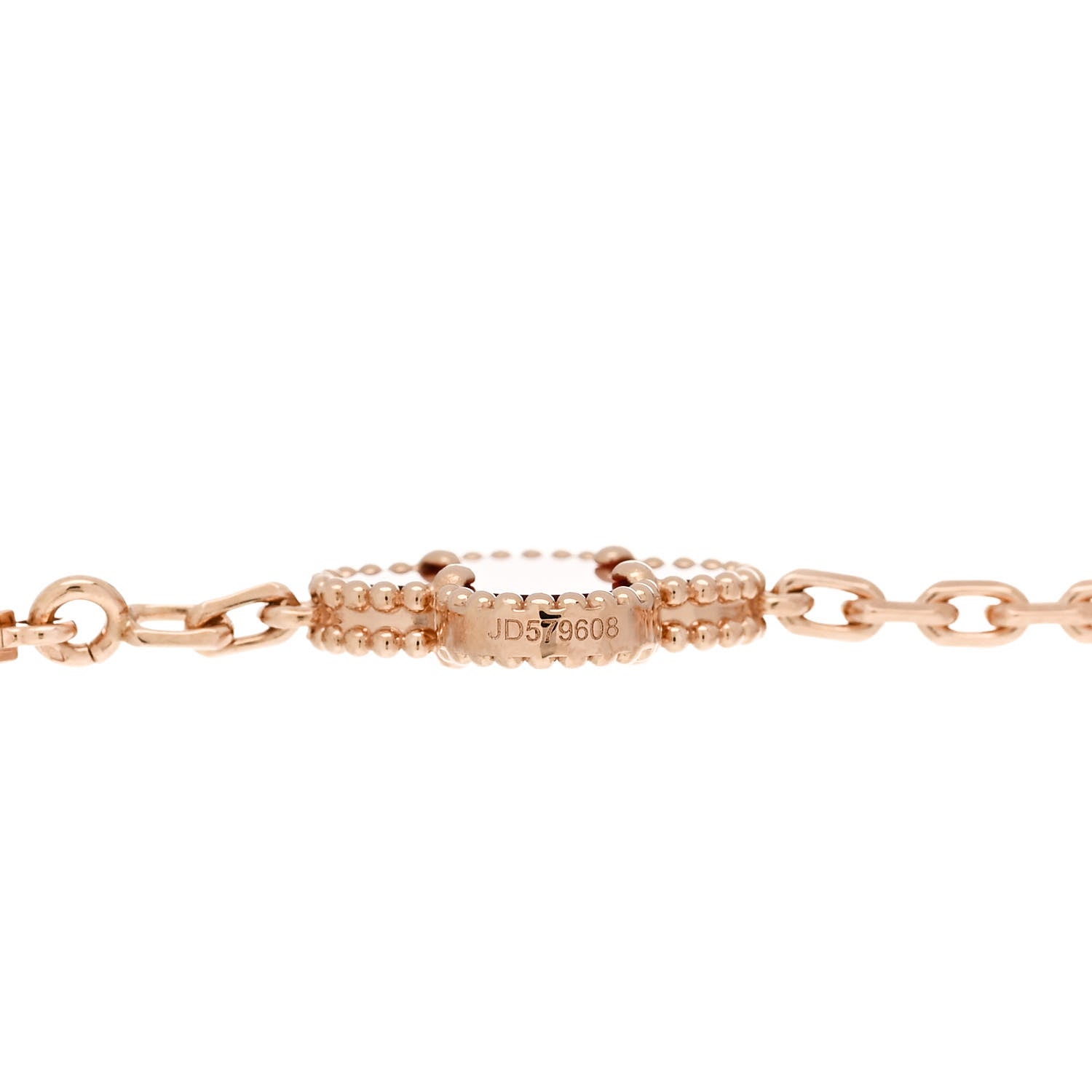 Van Cleef & Arpels 18K Rose Gold Carnelian 5 Motifs Guilloche Vintage Alhambra Bracelet 3 of 5