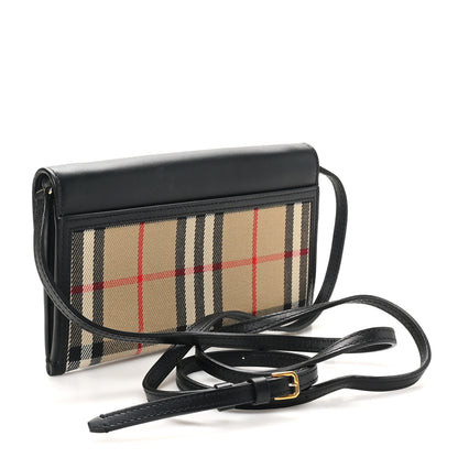 Burberry Calfskin Vintage Check Phone Pocket Crossbody Archive Beige Black 3 of 10