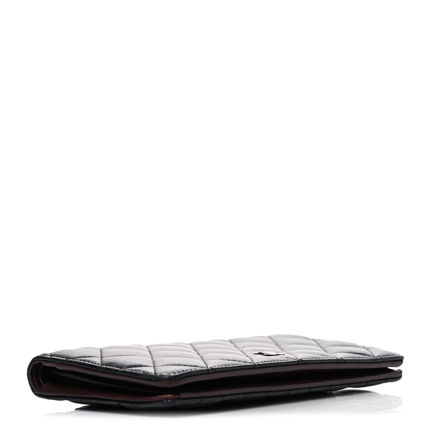 Lambskin Quilted Yen Wallet Black