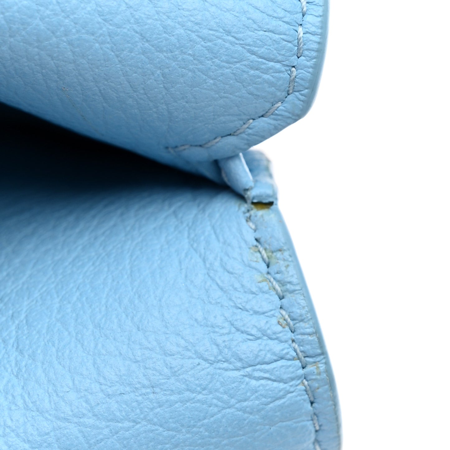 Calfskin Mini Papier Wallet Light Blue