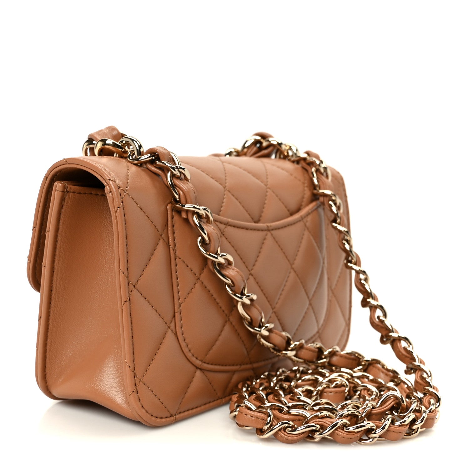 Chanel Shiny Lambskin Quilted Mini Flap Brown 3 of 11