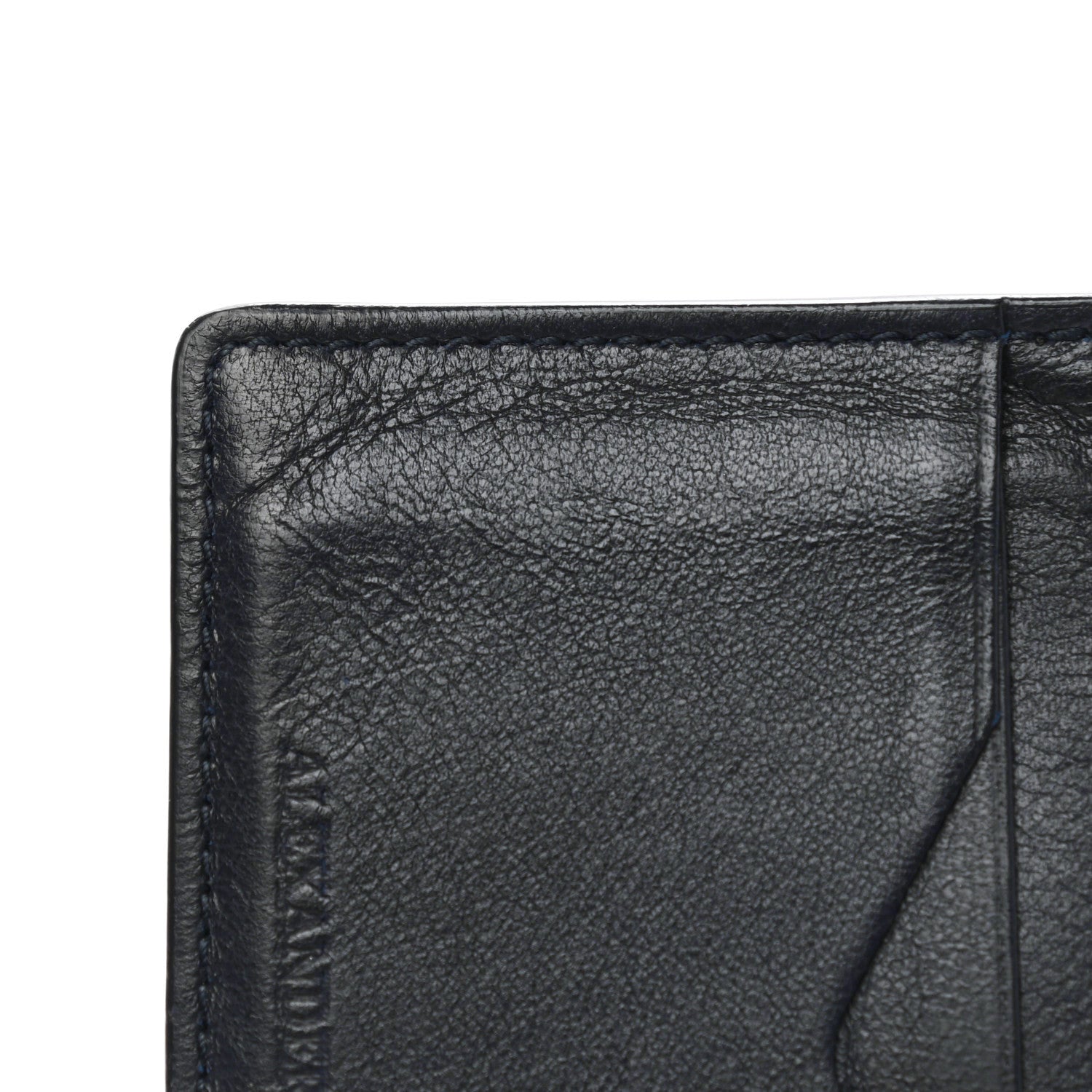 Alexander McQueen Calfskin Embossed Card Holder Navy 8 of 10