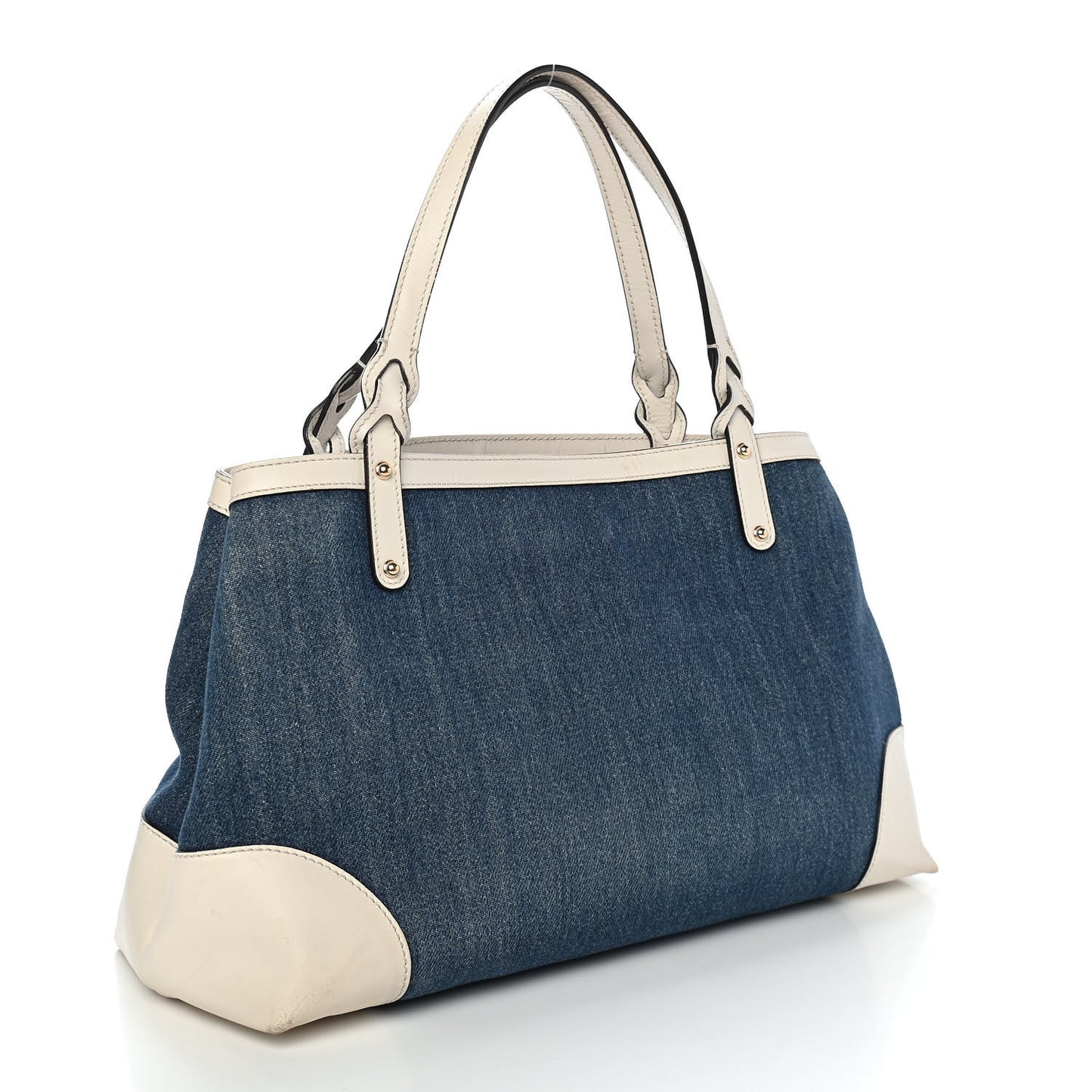 Denim Calfskin Tote Ivory
