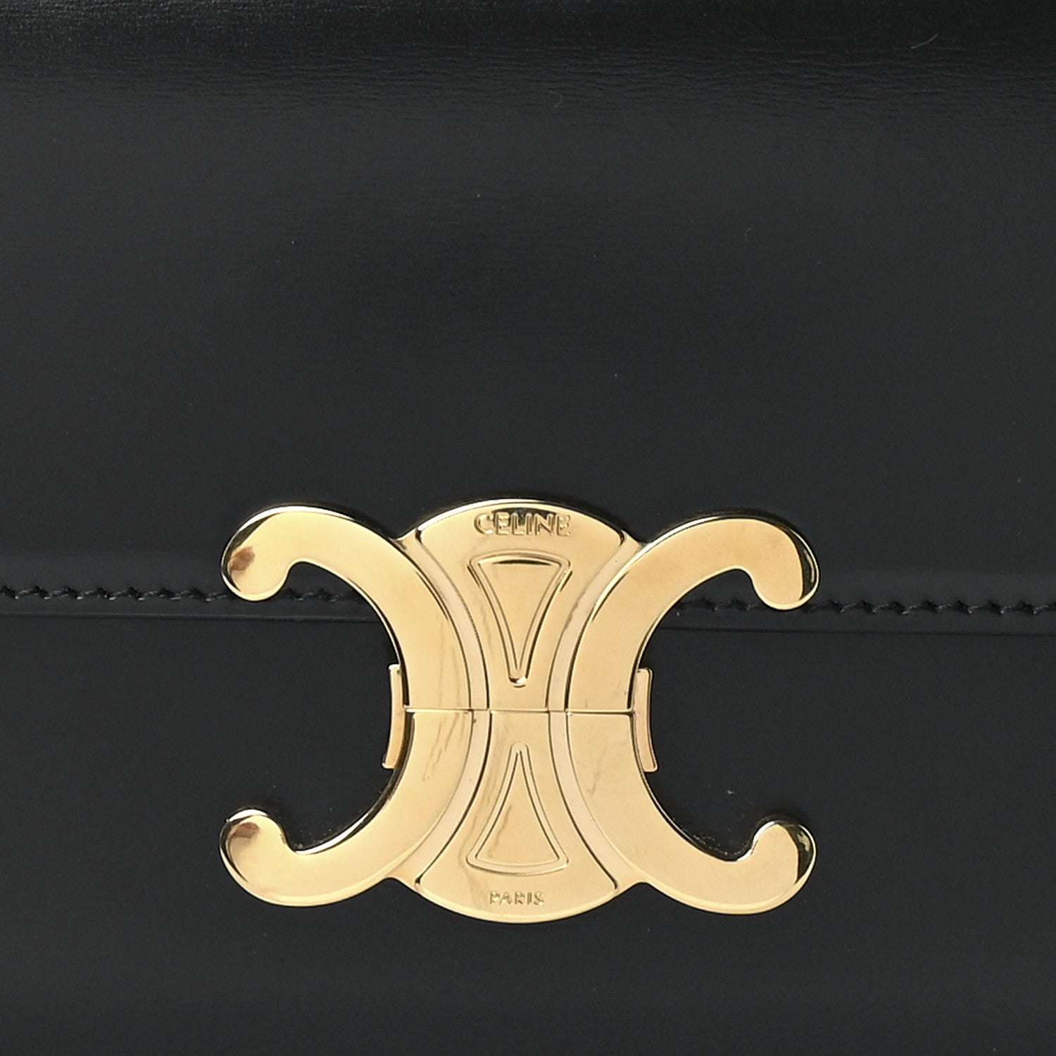 Celine Shiny Calfskin Teen Triomphe Black 9 of 12