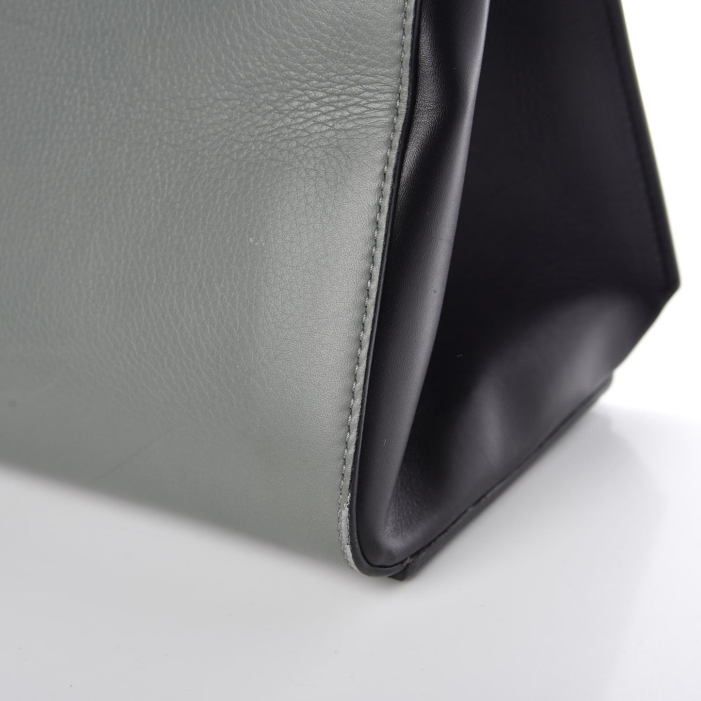 Calfskin Medium Bi-Color Edge Shoulder Bag Almond