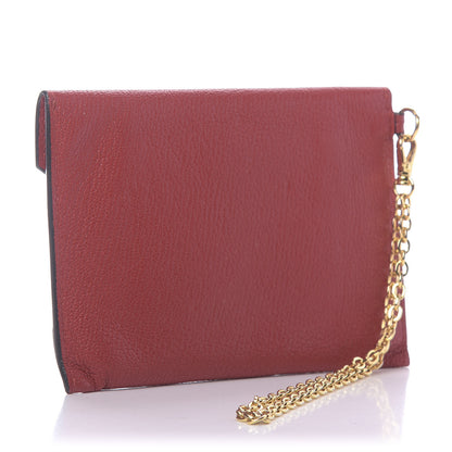 Miu Miu Goatskin Madras Forever Envelope Chain Pouch Rubino 3 of 12