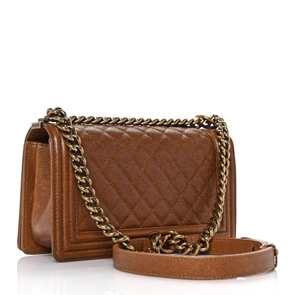Chanel Caviar Quilted Medium Boy Flap Light Brown 2 of 8