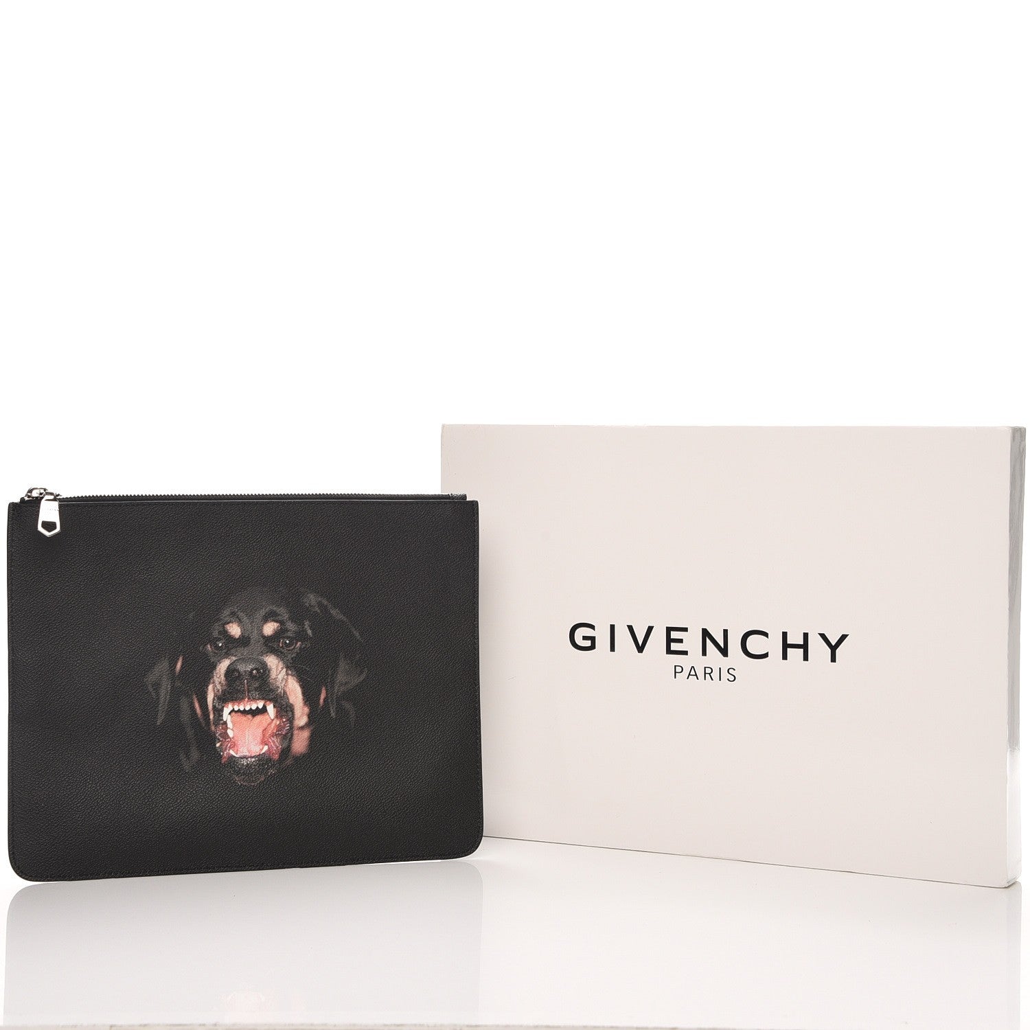 Givenchy Texutured Coated Canvas Rottweiler Print Medium Cosmetic Pouch Black 7 of 7