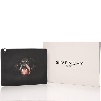 Givenchy Texutured Coated Canvas Rottweiler Print Medium Cosmetic Pouch Black 7 of 7