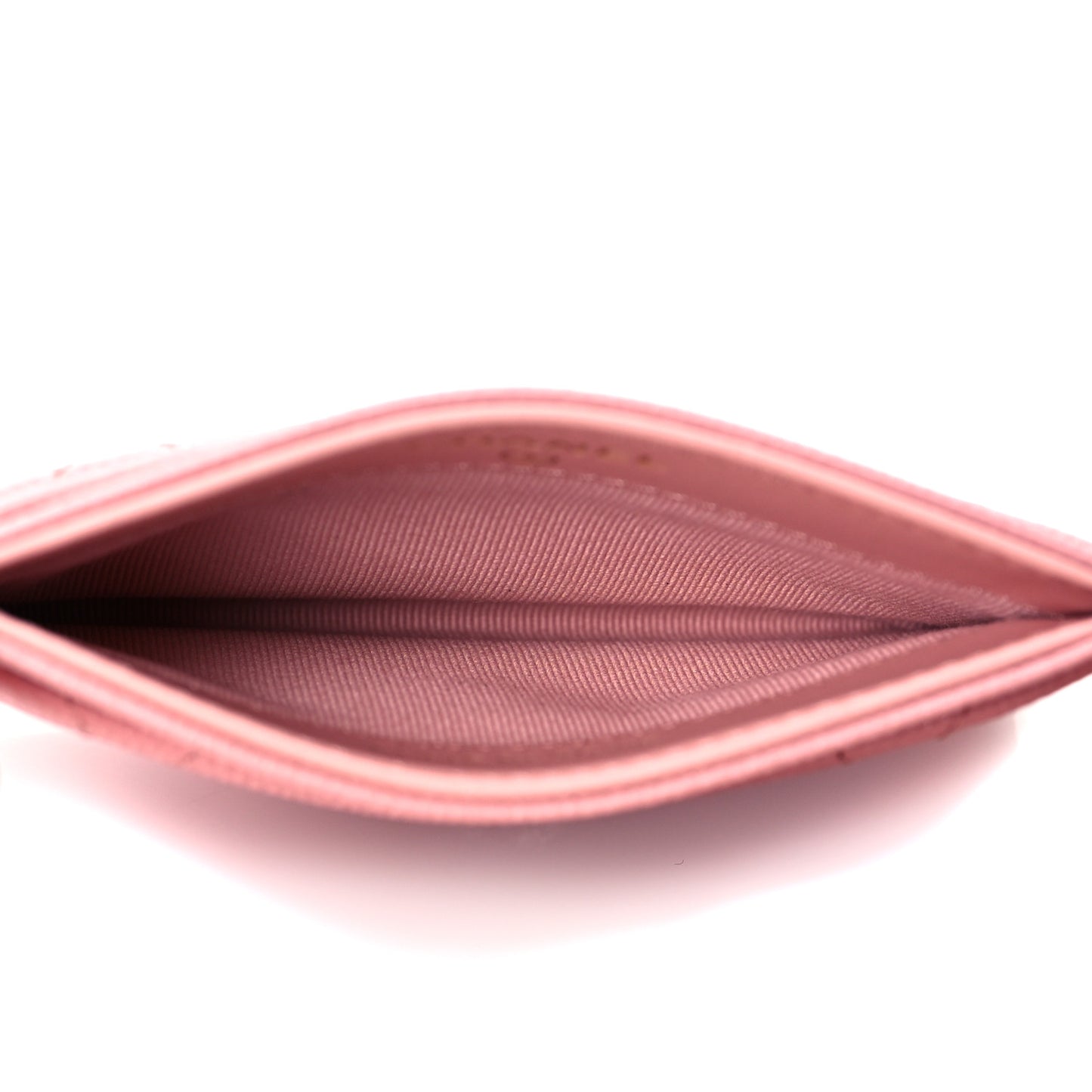 Caviar Quilted Card Holder Pink