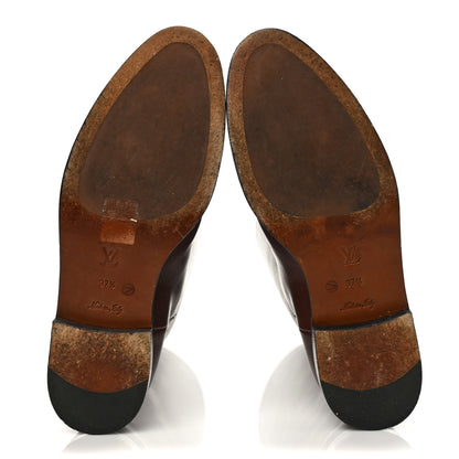 Louis Vuitton Calfskin Heritage Flat High Boots 37.5 Brown 9 of 18