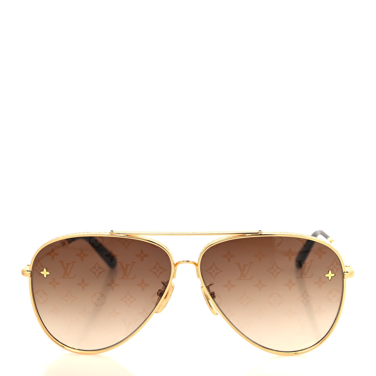 Metal The LV Pilot Sunglasses Z1620U Gradient Brown Monogram