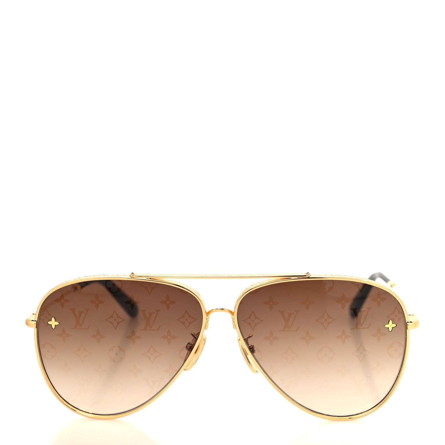 Louis Vuitton Metal The LV Pilot Sunglasses Z1620U Gradient Brown Monogram 2 of 8