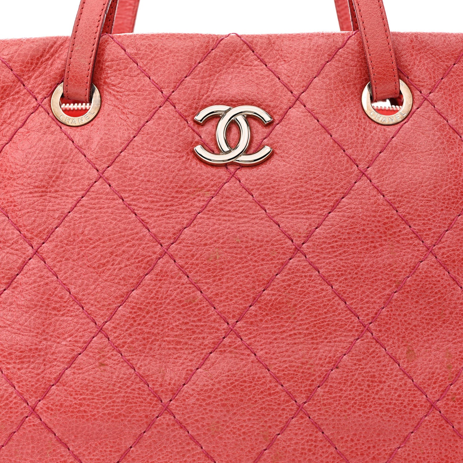 Chanel Glazed Calfskin Large On The Road Tote Red 8 of 14