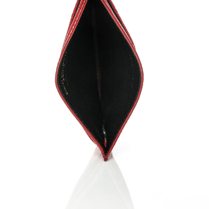 Saint Laurent Grain De Poudre Matelasse Chevron Card Case Lipstick Red 5 of 7