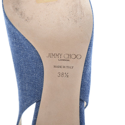 Jimmy Choo Denim Gemma 40 Slingback Pumps 38.5 Blue 7 of 10