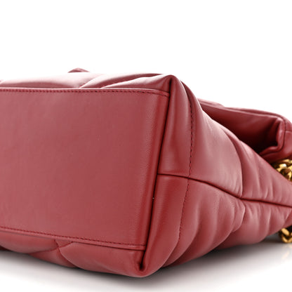 Saint Laurent Lambskin Quilted Small Loulou Puffer Monogram Chain Satchel Red 10 of 10
