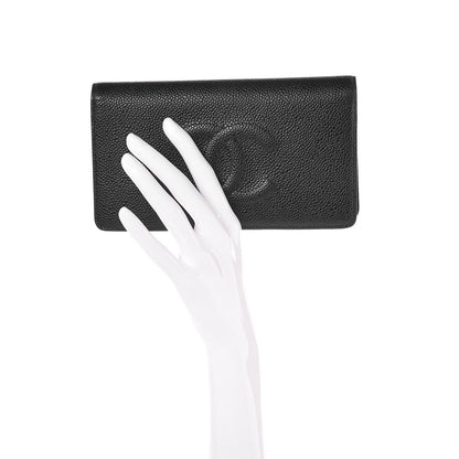 Chanel Caviar Timeless CC Yen Wallet Black 2 of 9