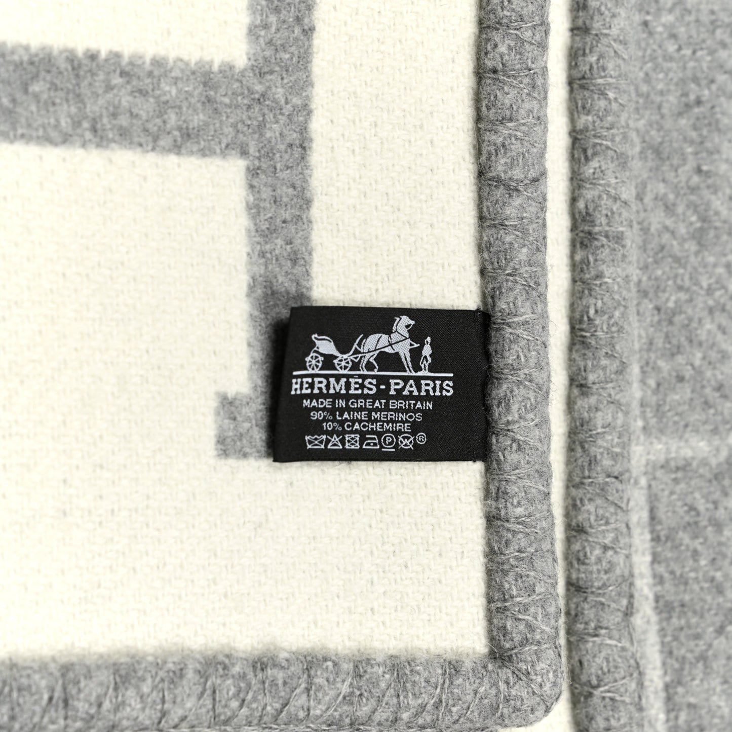 Wool Cashmere Avalon III Blanket Ecru Gris Clair