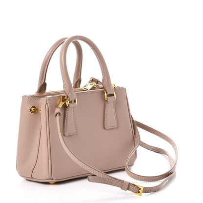 Prada Saffiano Lux Micro Galleria Double Zip Tote Cammeo 4 of 8