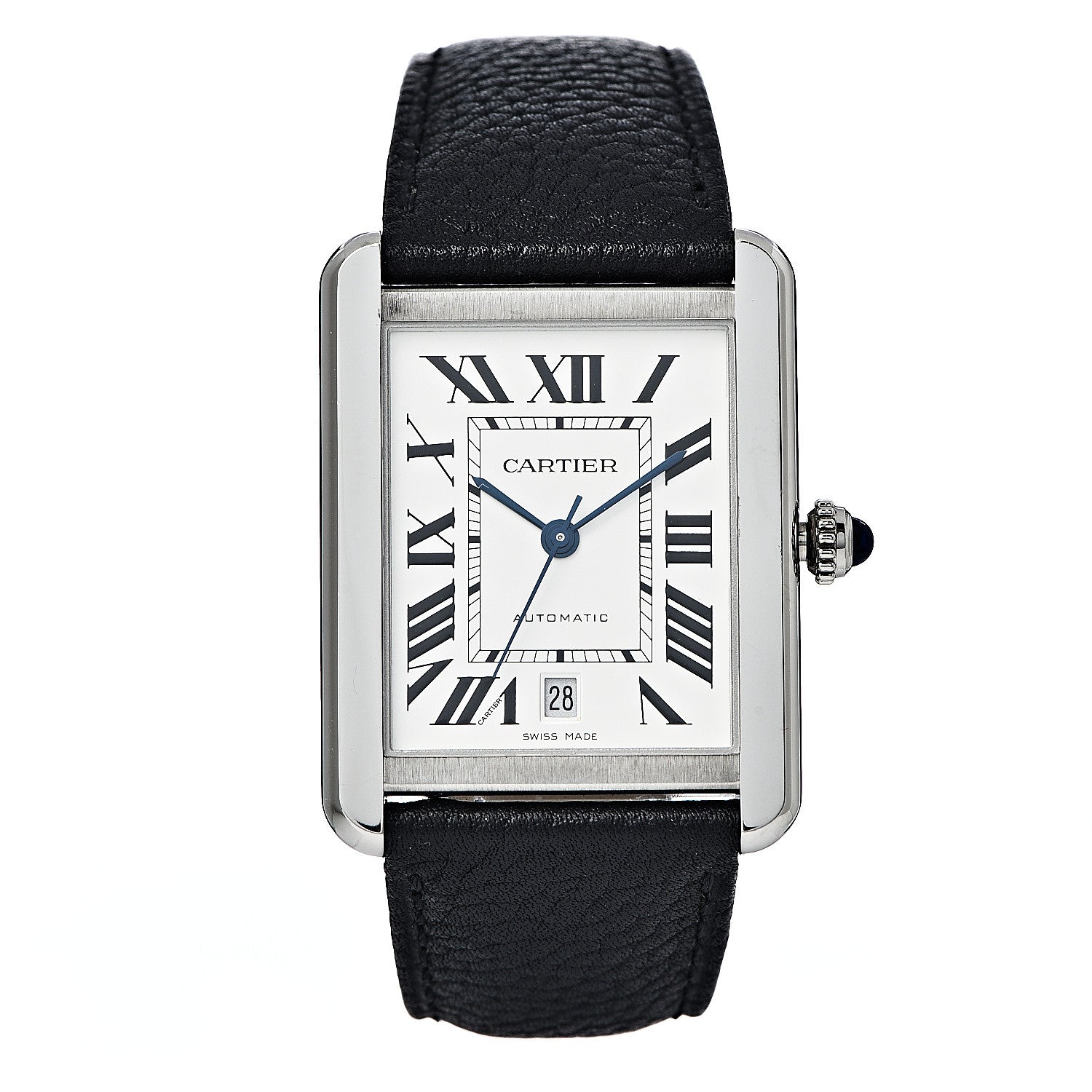 Cartier Stainless Steel Calfskin 31mm Tank Solo Automatic Watch 1 of 11