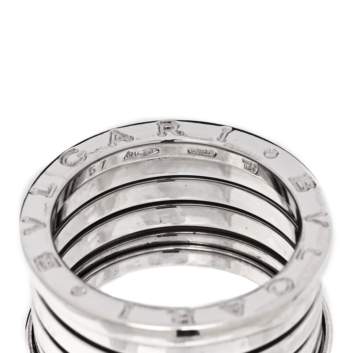 18K White Gold B.Zero1 Four-Band Ring 57 8
