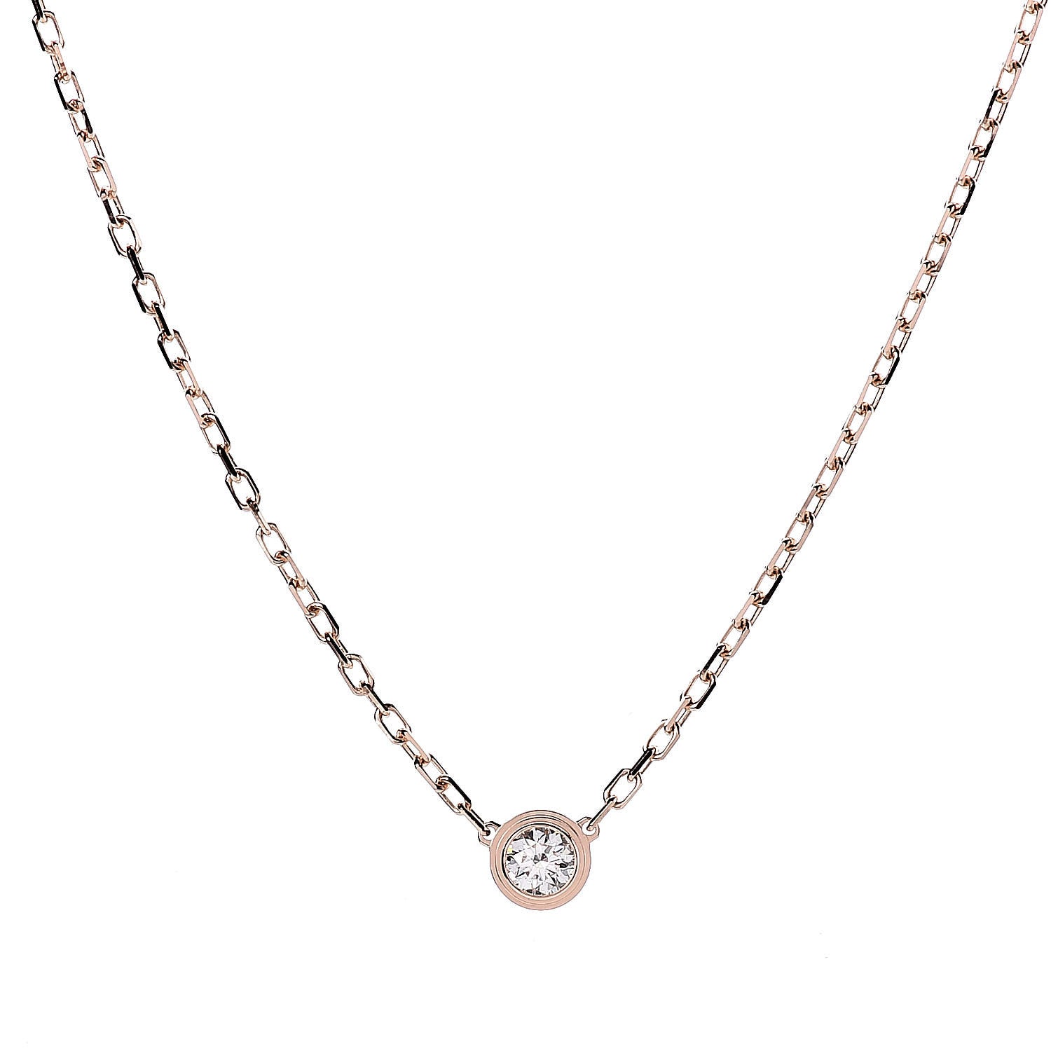 Cartier 18K Pink Gold Diamond SM D'Amour Pendant Necklace 4 of 6