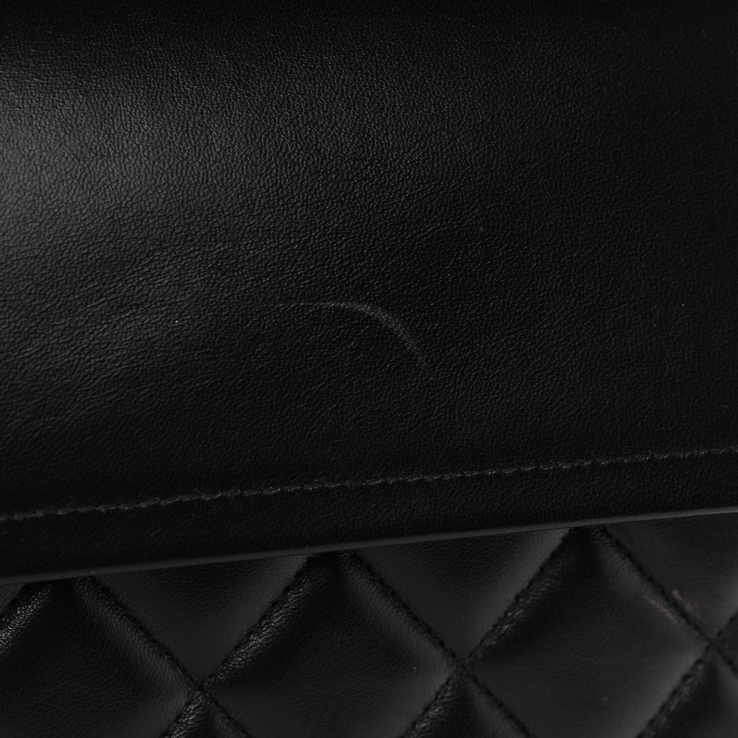 Lambskin Quilted Jumbo Double Flap Black