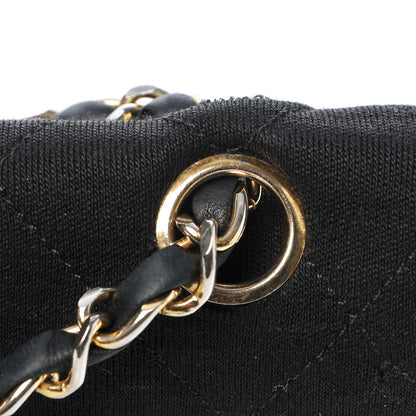 Chanel Jersey Quilted Medium Double Flap Black 26 of 27