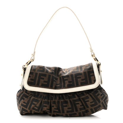 Fendi Zucca Cuoio Lucido Small Chef Shoulder Bag Tobacco White 1 of 9